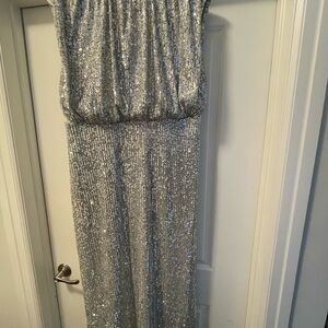 New Never Worn Elegant Silver Sequin Dress